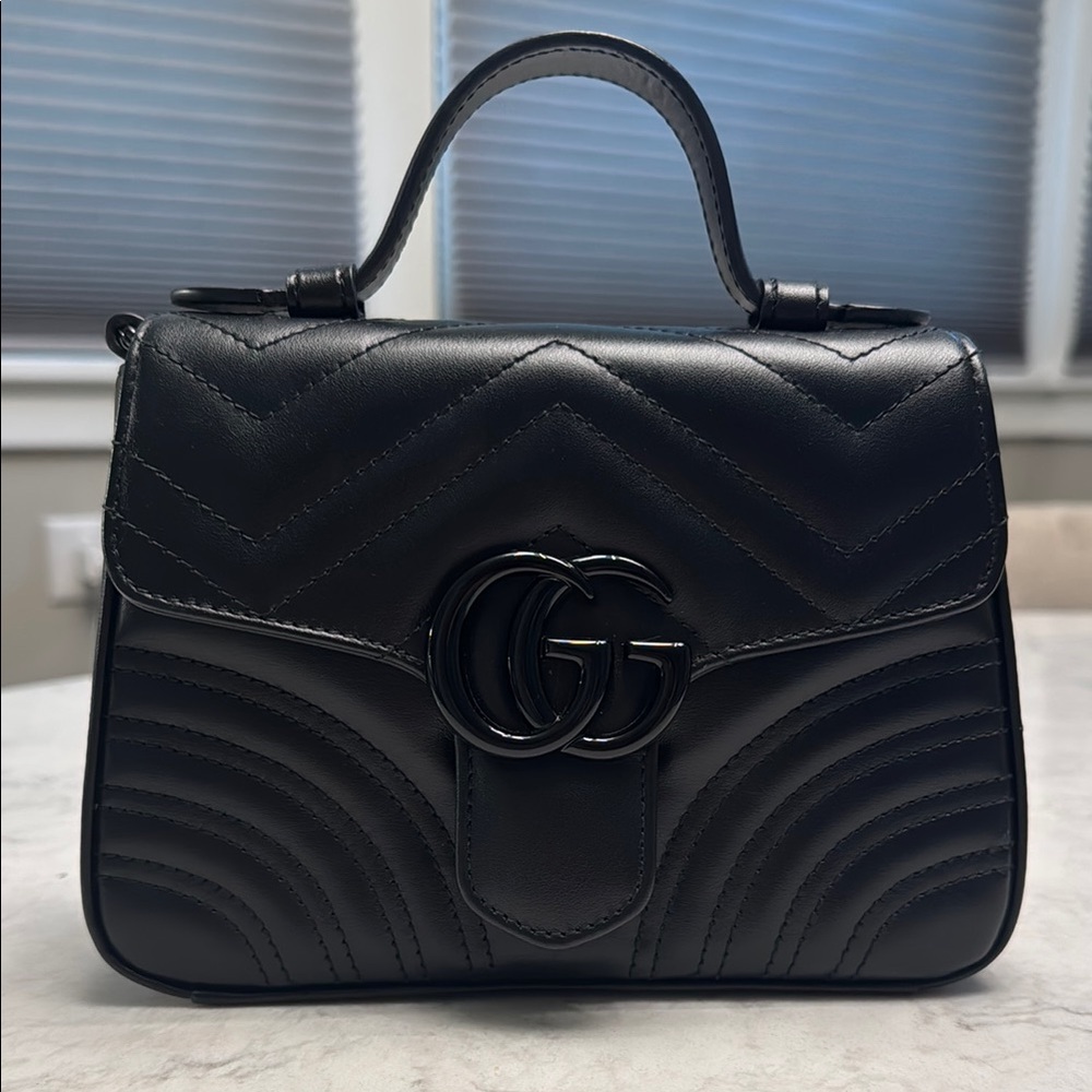 Gucci GG Ultra Matte Black Marmont Mini Bag